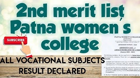 2nd merit list Patna women