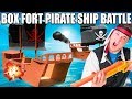 BOX FORT PIRATE SHIP BATTLE! 📦⛵️Nerf War, Box Fort Boat & More!