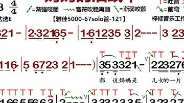 梓修音乐电吹管专栏《妈妈的油纸伞》B调 电吹管示范 #梓修音乐动态谱 #电吹管演奏 #妈妈的油纸伞 #动态谱