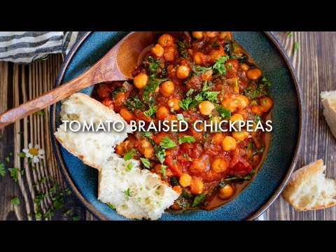 Tomato Braised Chickpeas | This Savory Vegan