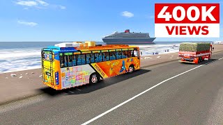 Amazing Journey by Bus and Ferry | Alappuzha to Kollam | ETS2