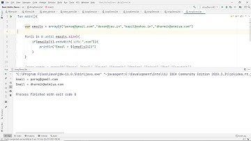 Kotlin Basics- Array Part-2-Practical Demo to find emails which domain ends with .com (String-Array)