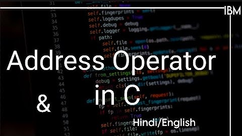Address Operator in C