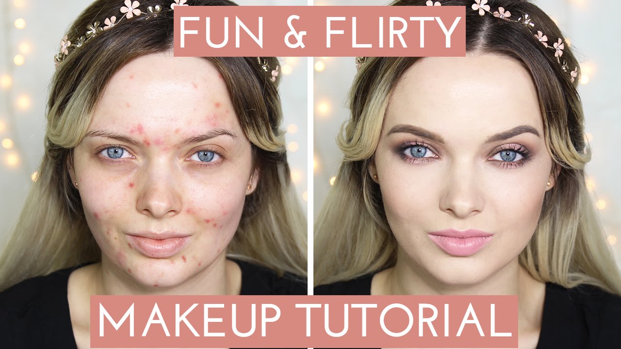 ACNE COVERAGE Fun Flirty Makeup Tutorial MyPaleSkin YouTube