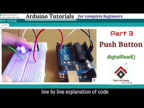 Кнопка и светодиод с Arduino (код объяснен) | Управление светодиодом с помощью кнопки | Учебник A...