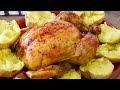 Pollo asado al horno con patatas. Riquísimo y con TRUCOS