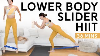 Lower Body Slider HIIT Workout (36 Min Class) - Resistance Band + Slider