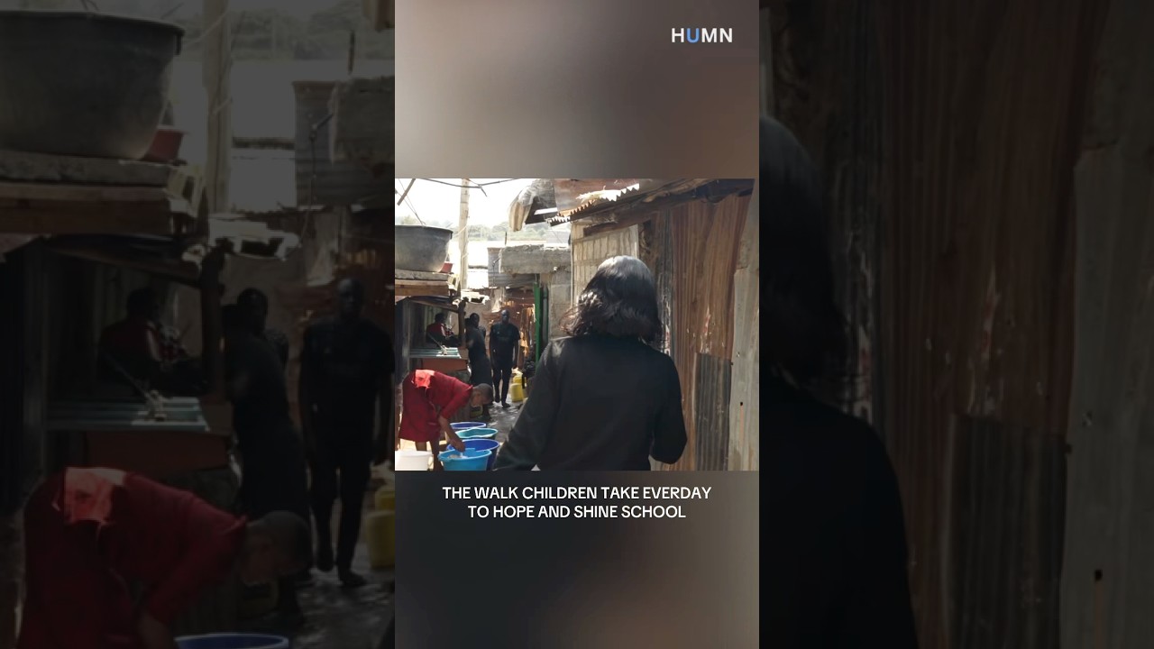 Every day, children walk this path through Kibera to reach Hope and Shine School