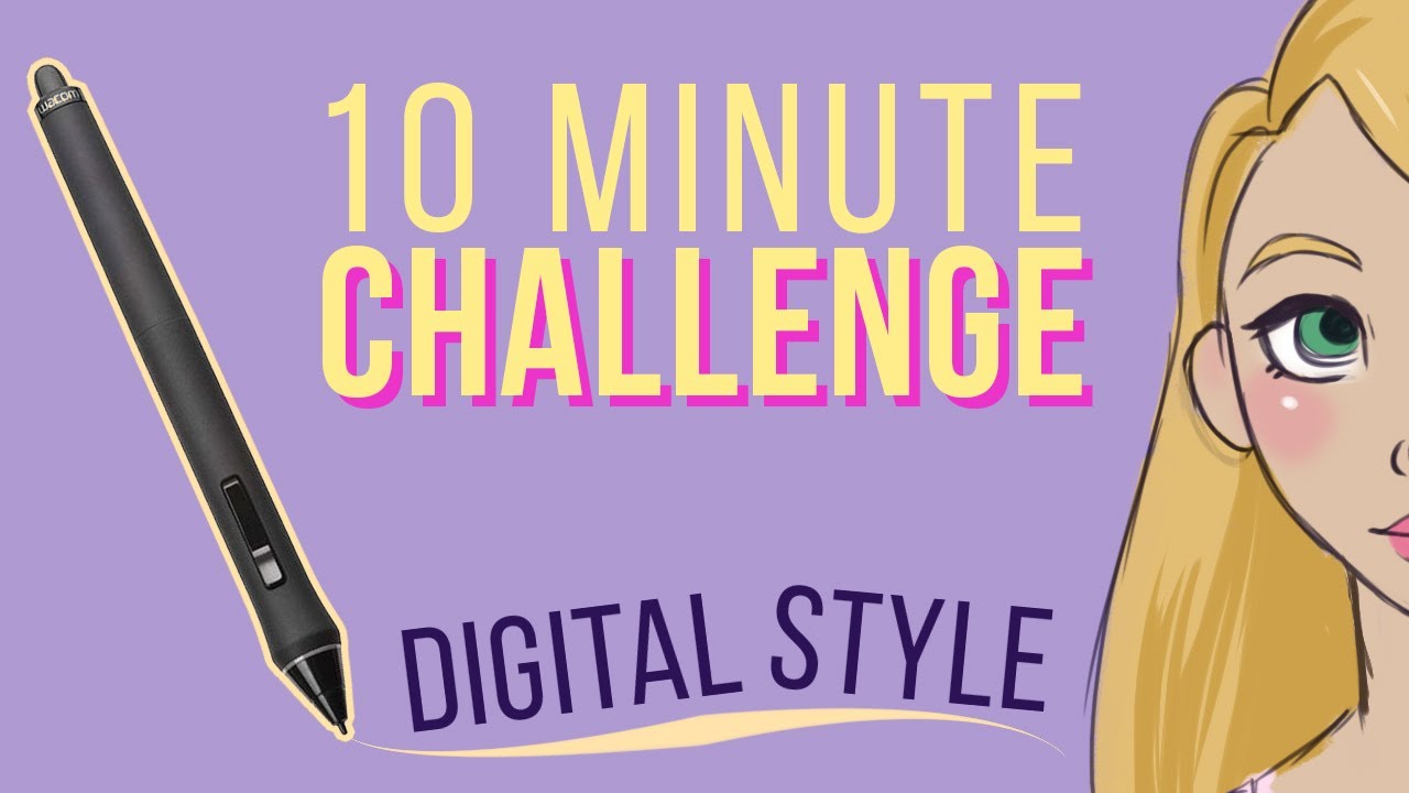 THE TEN MINUTE ART CHALLENGE - DIGITAL DRAWING FT. RAPUNZEL FROM TANGLED