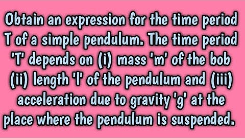 Dimensional analysis problem | 11 Physics| Samacheer kalvi | Time period of a simple pendulum.