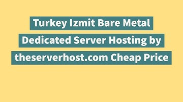 Turkey Istanbul Bare Metal Dedicated Server Hosting by theserverhost.com Cheap Price