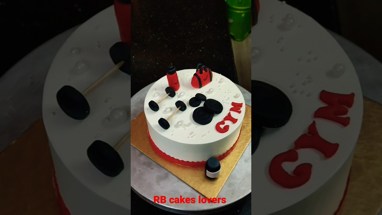 gym theme cake without fondant |cake design😍 @RBcakeslovers #viral #short #trending #youtubeshorts