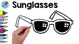 How to draw Sun Glasses Real Easy