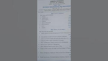 Degree 1st sem BOM question paper of ou