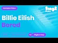 Billie Eilish - Bored (Lower Key) Piano Karaoke