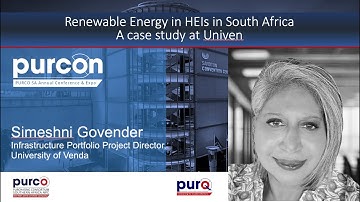 PURCON 2025 - Simeshni Govender - Renewable Energy in HEIs in South Africa, a case study at Univen
