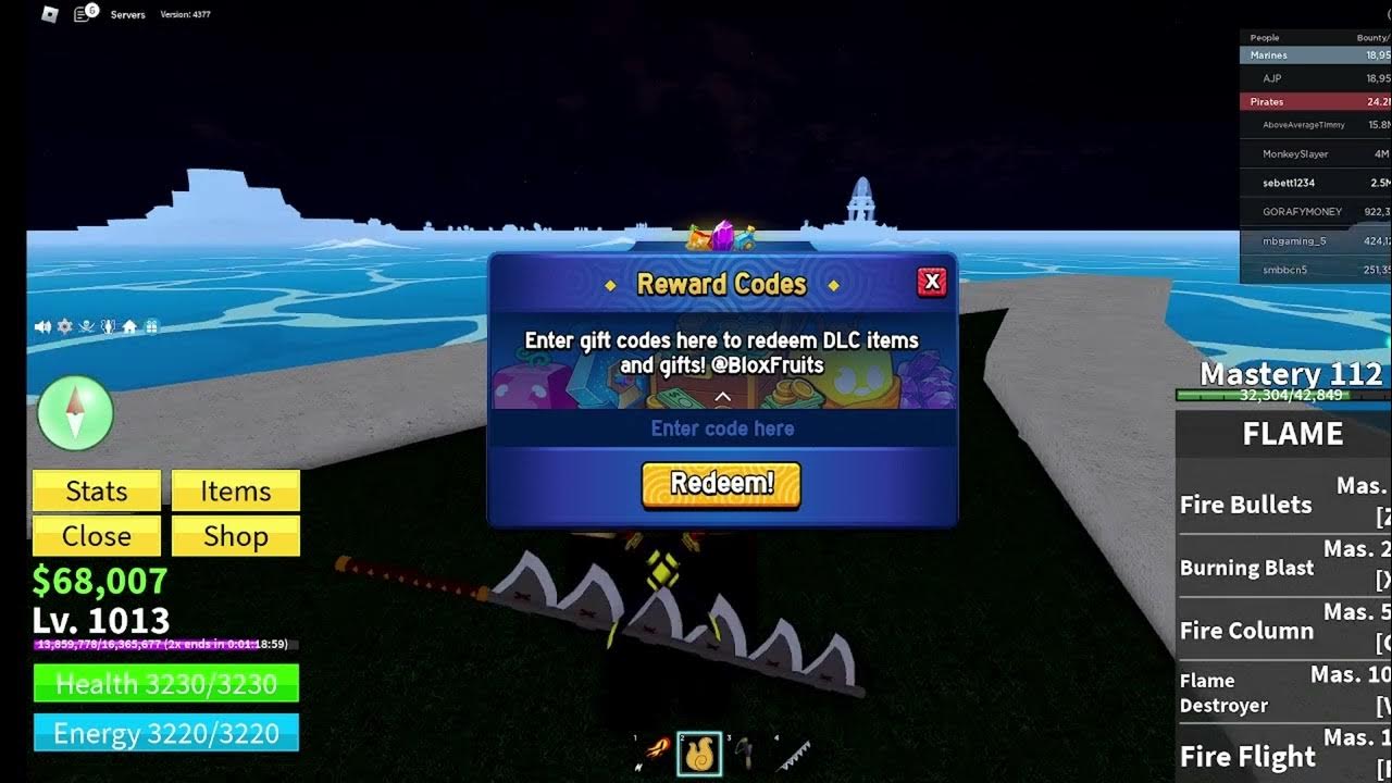 Blox fruits Codes Update 20 YouTube