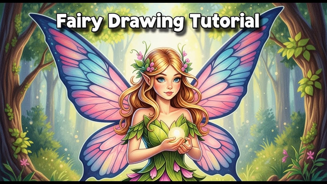 Easy Fairy Drawing | Step by Step Tutorial for Beginners. How to Draw a ...