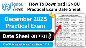 IGNOU December 2025 Practical Exam Date Sheet Release | IGNOU Practical Exam Date Sheet 2025