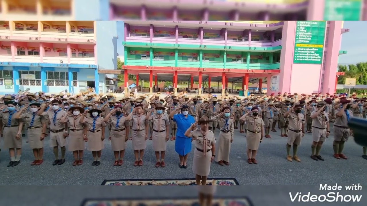 เข้าค่ายพักแรม ปีการศึกษา 2565 พิธีถวายราชสดุดี เปิดกอง 14.12.65