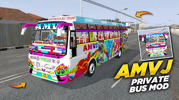 AMVJ PRIVATE BUS MOD AND LIVERY | BUS MOD FOR BUSSID | BUSSID GAMEPLAY | TN BUS MOD AND LIVERY
