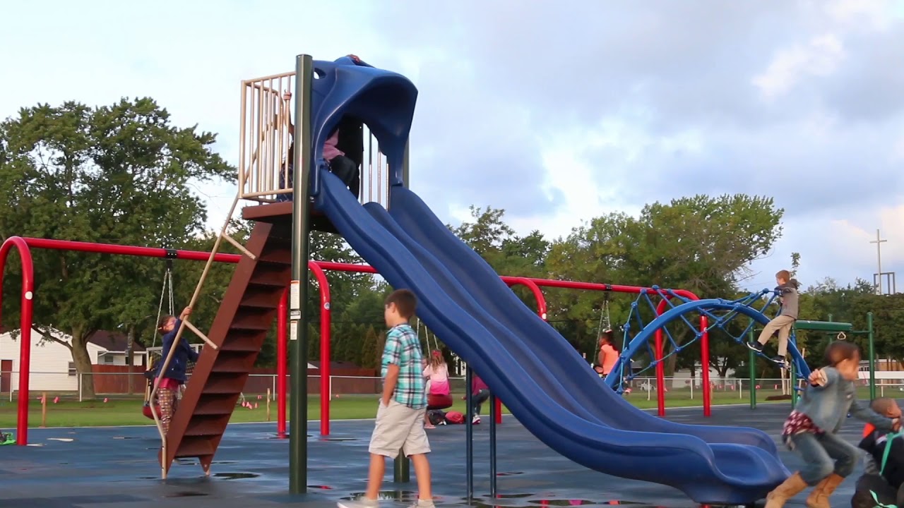students play on new playground for first day of school youtube