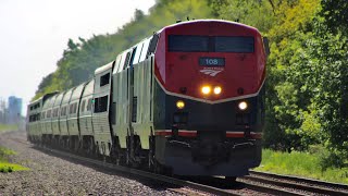 Amtrak 49 HAULS through Quince Road at MP 443 with AMTK 108 (PVI) leading!!!