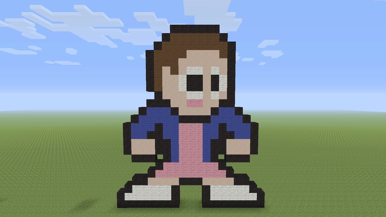 Minecraft Pixel Art Eleven From Stranger Things 8 Bit Youtube
