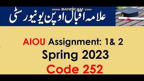 AIOU Code 252-1 & 2 Solved Assignments 2023