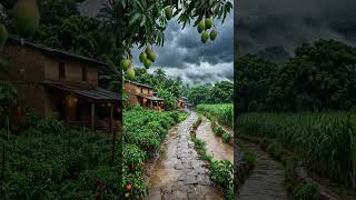 Monsoon Magic! 🌧️ 🥭Most Relaxing Village Rain Sounds 🏡#shorts