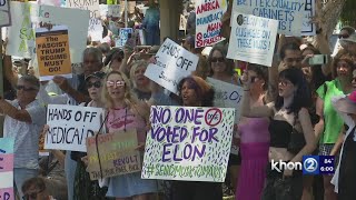 Thousands flood around Hawaii Capitol during 'Hands Off Hawaii' protest