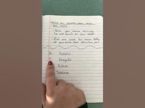 Learn How To Write An Acrostic Poem Using Your Name - Youtube