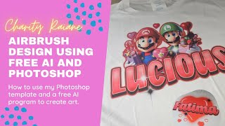 Airbrush Valentine&#39;s day t shirt using a FREE AI program and my Photoshop template