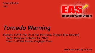EAS #879-880: EAS Tornado Warning and Severe Thunderstorm Warning- Oct. 16, 2023