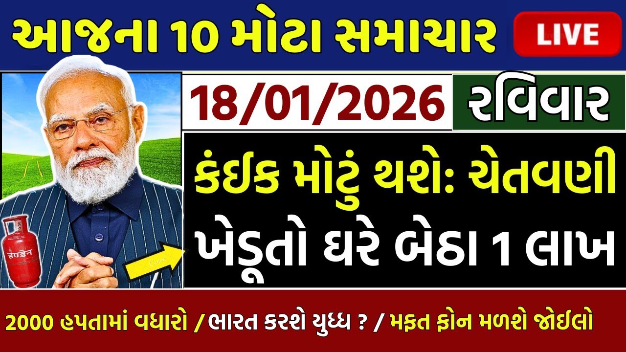આજના તાજા સમાચાર/ ખેડૂતો: 12000 સહાય, લોનમાફ, 2000 હપ્તો,નવી યોજના,રેશનકાર્ડ,આગાહી / khedut samachar