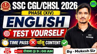 🔥 SSC CGL/CHSL 2026 English Class | Class - 05 | English Most Expected Questions | By Mukesh Sir