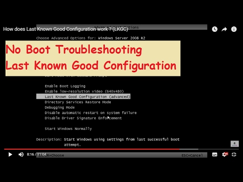 Video: How To Load Last Known Good Configuration