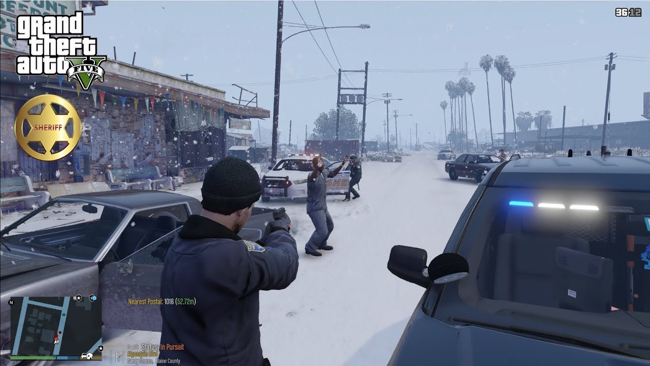 [NO COMMENTARY] GTA V LSPDFR - LSSD | CHASES, SHOOTING AT AN OFFICER ...