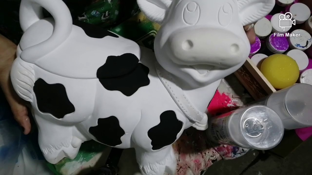 como pintar Vaca Huevera En Cerámica Yeso  🐄 #reel #reels #reelsinstagram #reelsvideo #arte