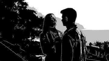 Kissing Couple Video: Stencil Art Effect