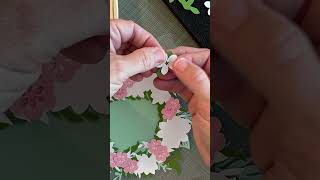 Floral Wreath Card Assembly Using a Cricut Cut File from #creativefabrica #papercrafting #cardmaking