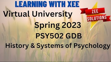 PSY502 GDB spring 2023 Virtual University of Pakistan