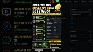 🔥 Citra's Hidden FPS Boost Settings! Fix Lag & Increase Performance #gaming #nintendo