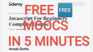 🥳FREE MOOCS in 5min 😍|| Complete All Moocs For Free From UDEMY for All Year || Makaut Mentor screenshot 2