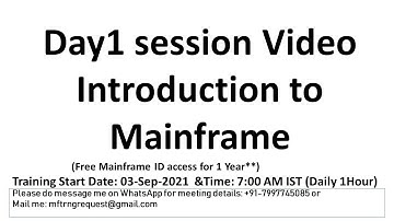 What is Mainframe ? | Who uses Mainframe | Sep Batch Day1 session Video