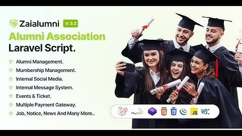 Zaialumni - Alumni Association Laravel Script. By zainiktheme