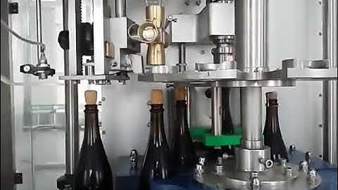 Automatic red wine wooden cork rotary inserting sealing packing machine testing video