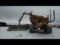 952.3 with trailer Palms logging in winter forest..(HD)