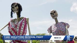 Milwaukee couple defends skeleton decorations after city complaint