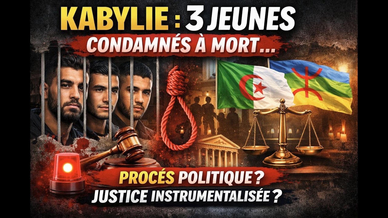 Kabylie : 3 Jeunes Condamnés à Mort… Procès Politique et Justice Instrumentalisée ? ⚖️🚨